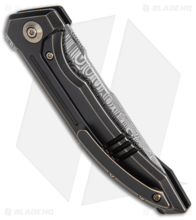 WE Knife Co. Quixotic Frame Lock Bronze/Black Ti (3.45" Damascus) WE21016-DS1