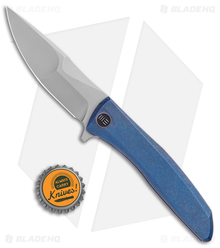 WE Knife Co. Scoppio Frame Lock Knife Blue Ti (3.63" Stonewash) 923A