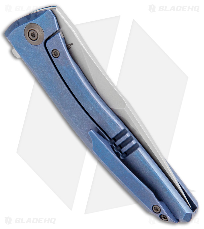 WE Knife Co. Scoppio Frame Lock Knife Blue Ti (3.63" Stonewash) 923A