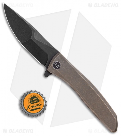 WE Knife Co. Scoppio Frame Lock Knife Bronze Ti (3.63" Black Stonewash) 923C