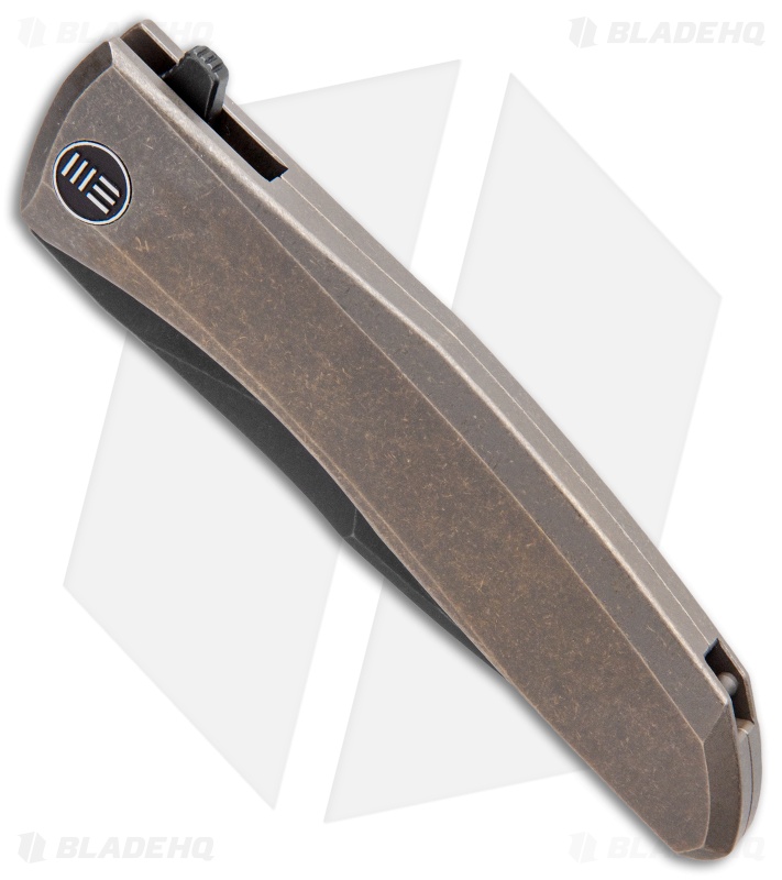 WE Knife Co. Scoppio Frame Lock Knife Bronze Ti (3.63" Black Stonewash) 923C