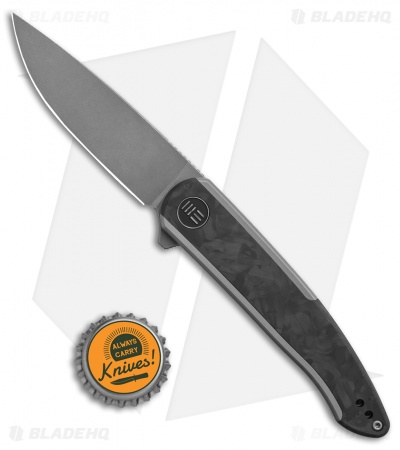 WE Knife Co. Smooth Sentinel Frame Lock Knife Gray Titanium/Marble CF (3" SW)