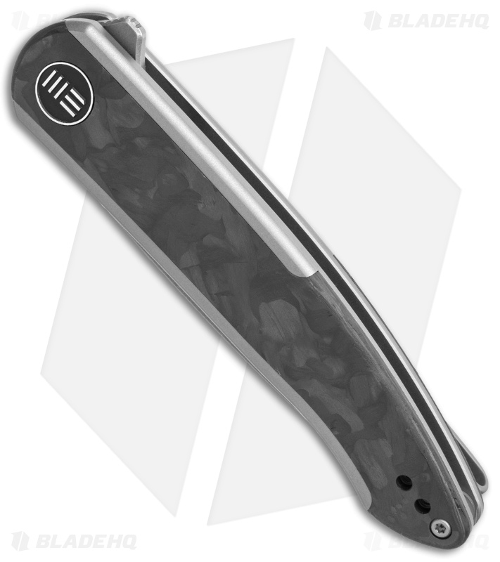 WE Knife Co. Smooth Sentinel Frame Lock Knife Gray Titanium/Marble CF (3" SW)