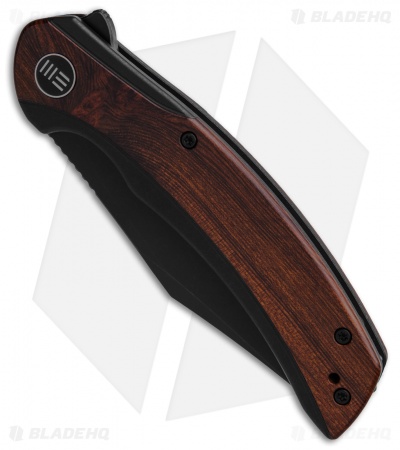 WE Knife Co. Snick Frame Lock Knife Black Ti/Cuibourtia Wood (3.5" Black SW)