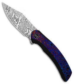 WE Knife Co. Snick Frame Lock Knife Black Titanium/Timascus (3.5" Damascus)