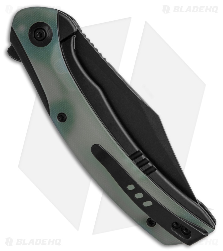 WE Knife Co. Snick Frame Lock Knife Black Ti/Natural Jade G-10 (3.5" Black SW)