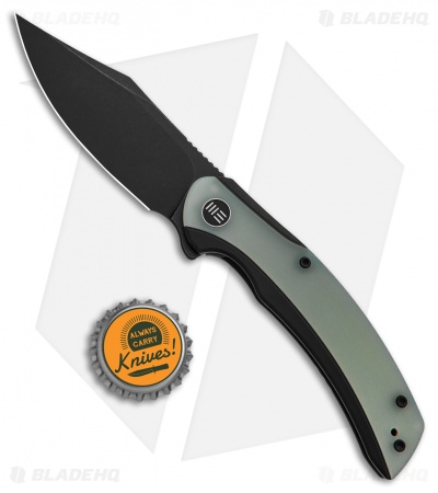 WE Knife Co. Snick Frame Lock Knife Black Ti/Natural Jade G-10 (3.5" Black SW)