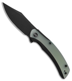 WE Knife Co. Snick Frame Lock Knife Black Ti/Natural Jade G-10 (3.5" Black SW)