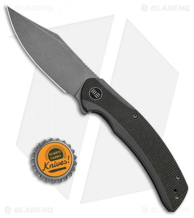 WE Knife Co. Snick Frame Lock Knife Gray Ti/Dark Green Micarta (3.5" Stonewash)
