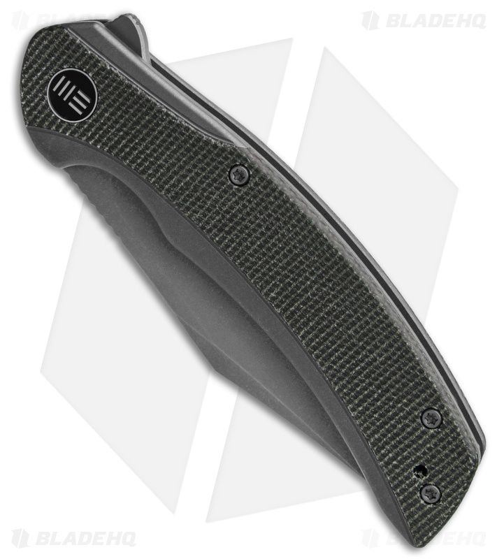 WE Knife Co. Snick Frame Lock Knife Gray Ti/Dark Green Micarta (3.5" Stonewash)