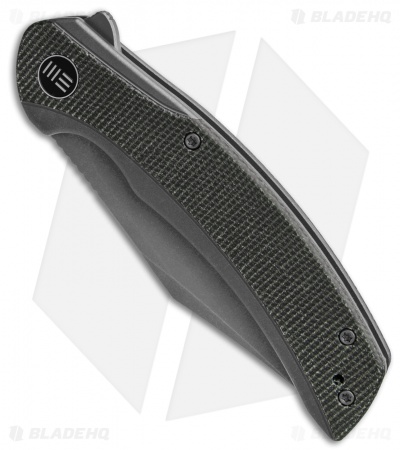 WE Knife Co. Snick Frame Lock Knife Gray Ti/Dark Green Micarta (3.5" Stonewash)