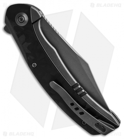 WE Knife Co. Snick Frame Lock Knife Gray Ti/Marble Carbon Fiber (3.5" Stonewash)