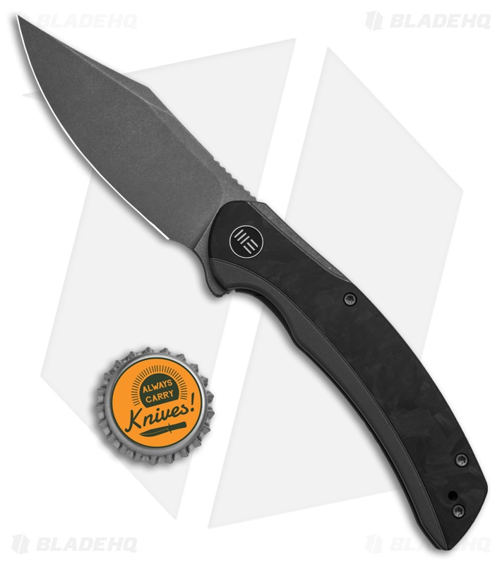 WE Knife Co. Snick Frame Lock Knife Gray Ti/Marble Carbon Fiber (3.5" Stonewash)