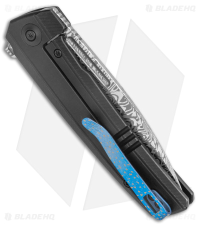 WE Knife Co. Speedster Frame Lock Knife Black Ti (3.5" Damasteel) 21021B-DS1