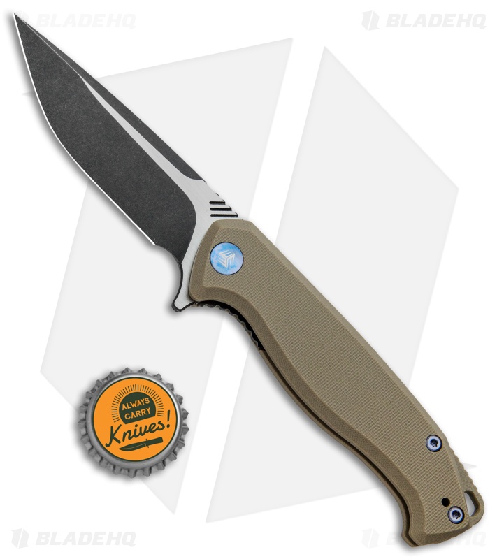 WE Knife Co. Streak Liner Lock Knife Tan G-10 (3.4" Black Stonewash) 818A