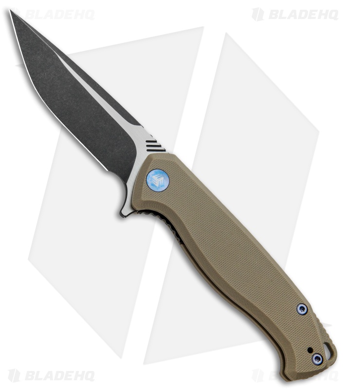 WE Knife Co. Streak Liner Lock Knife Tan G-10 (3.4" Black Stonewash) 818A