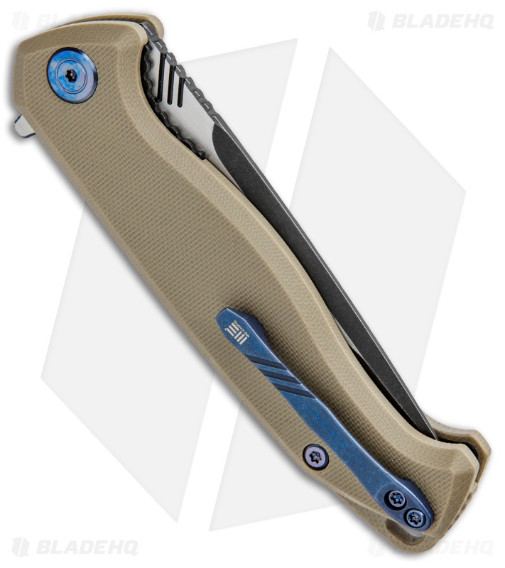 WE Knife Co. Streak Liner Lock Knife Tan G-10 (3.4" Black Stonewash) 818A