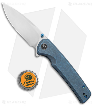 WE Knife Co. Subjugator Frame Lock Knife Blue Titanium (3.5" Satin)