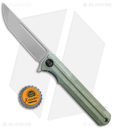 WE Knife Co. Syncro Integral Frame Lock Knife Green Ti (3.8" Stonewash) 909A