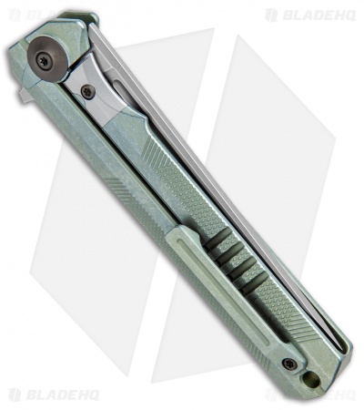 WE Knife Co. Syncro Integral Frame Lock Knife Green Ti (3.8" Stonewash) 909A