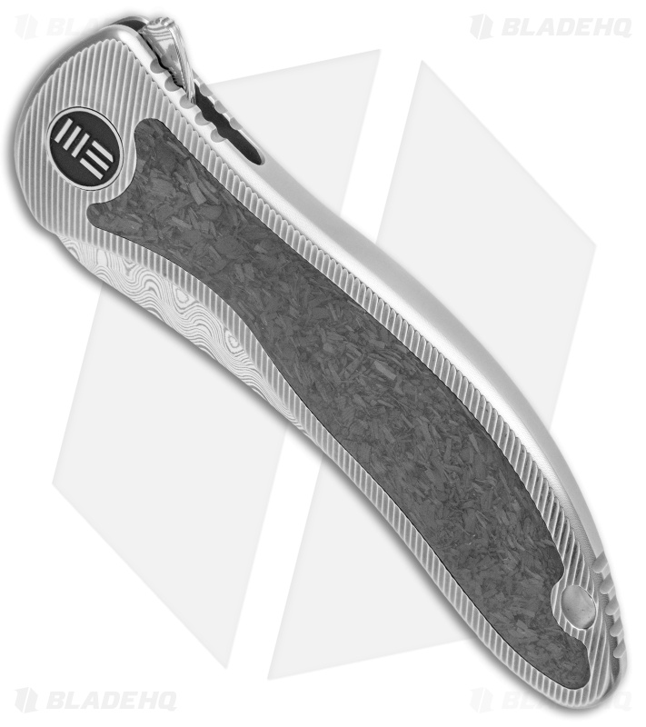 WE Knife Co. Synergy2 Tanto Integral Frame Lock CF (3.5" Heimskringla Damasteel)