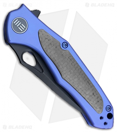 WE Knife Co. Vapor Frame Lock Knife Blue Ti/Carbon Fiber (2.95" Black) 804A