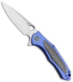 WE Knife Co. Vapor Frame Lock Knife Blue Ti/Carbon Fiber (2.95" Stonewash) 804B