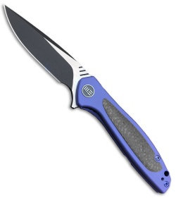 WE Knife Co. Wisp Frame Lock Knife Blue Ti/Carbon Fiber (3.2" Black) 805A