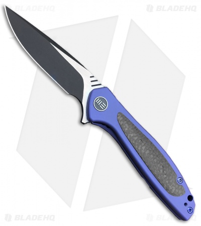 WE Knife Co. Wisp Frame Lock Knife Blue Ti/Carbon Fiber (3.2" Black) 805A