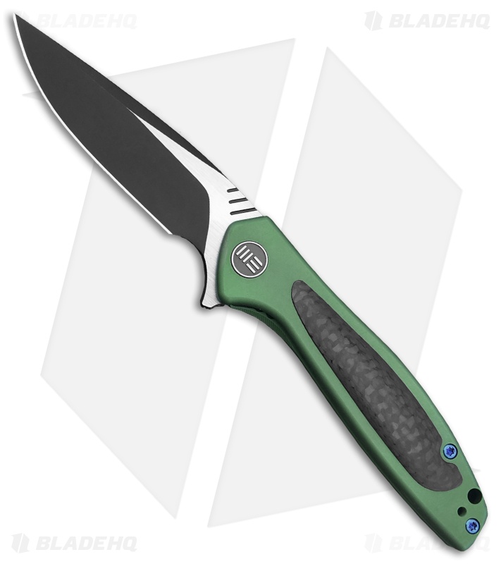 WE Knife Co. Wisp Frame Lock Knife Green Ti/Carbon Fiber (3.2