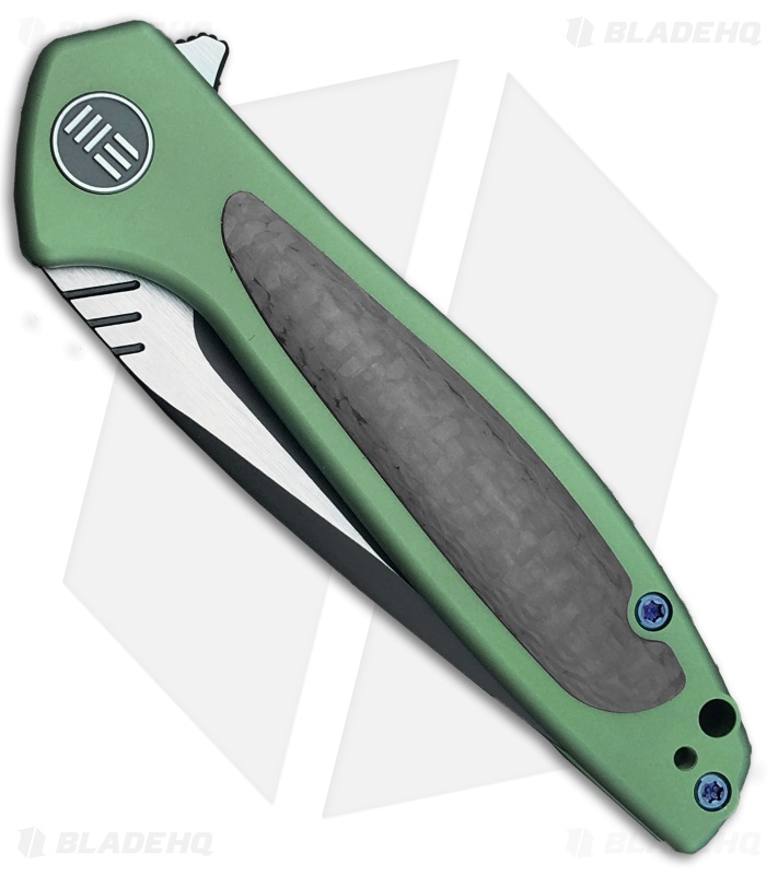 WE Knife Co. Wisp Frame Lock Knife Green Ti/Carbon Fiber (3.2