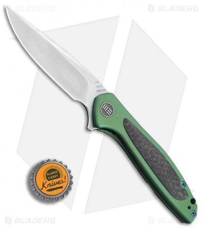 WE Knife Co. Wisp Frame Lock Knife Green Ti/Carbon Fiber (3.2" Satin) 805D