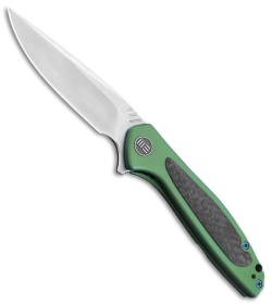 WE Knife Co. Wisp Frame Lock Knife Green Ti/Carbon Fiber (3.2" Satin) 805D