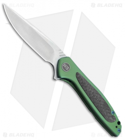 WE Knife Co. Wisp Frame Lock Knife Green Ti/Carbon Fiber (3.2" Satin) 805D