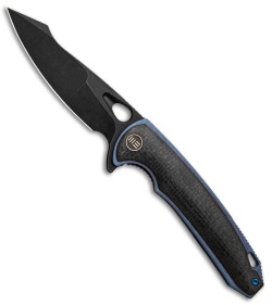 WE Knife Co. Yucha Liner Lock Flipper Knife CF/Blue Ti (3.9" Black SW) 810B