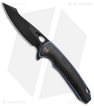 WE Knife Co. Yucha Liner Lock Flipper Knife CF/Blue Ti (3.9" Black SW) 810B