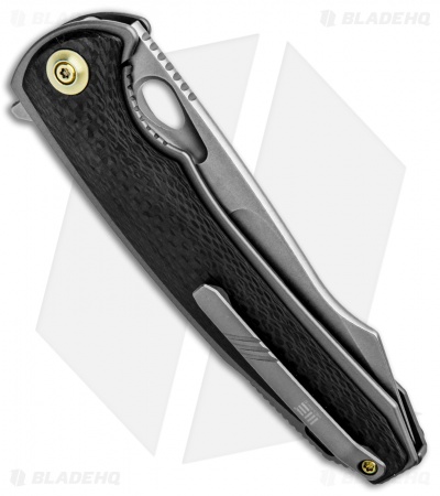 WE Knife Co. Yucha Liner Lock Flipper Knife CF/Titanium (3.9" Stonewash) 810E