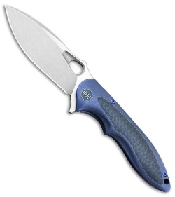 WE Knife Co. Zephyr Frame Lock Knife Blue Ti/CF (3.5" Stonewash) 716B