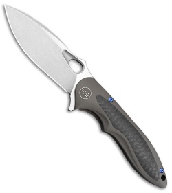 WE Knife Co. Zephyr Frame Lock Knife Bronze Ti/CF (3.5" Stonewash) 716D