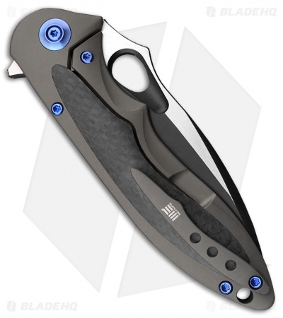 WE Knife Co. Zephyr Frame Lock Knife Bronze Ti/CF (3.5" Black) 716C