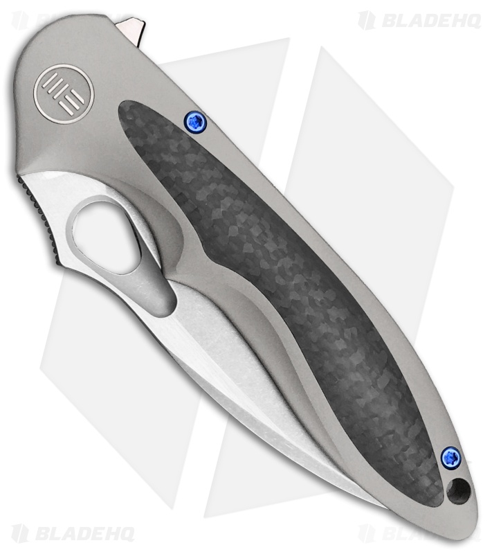 WE Knife Co. Zephyr Frame Lock Knife Gray Ti/CF (3.5" Stonewash) 716F
