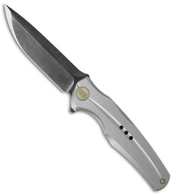 WE Knife Co. 601Q Frame Lock Knife Gray Titanium (3.75" Black SW) 