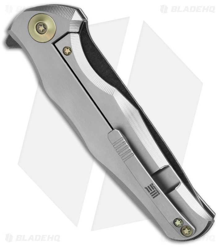 WE Knife Co. 601Q Frame Lock Knife Gray Titanium (3.75" Black SW