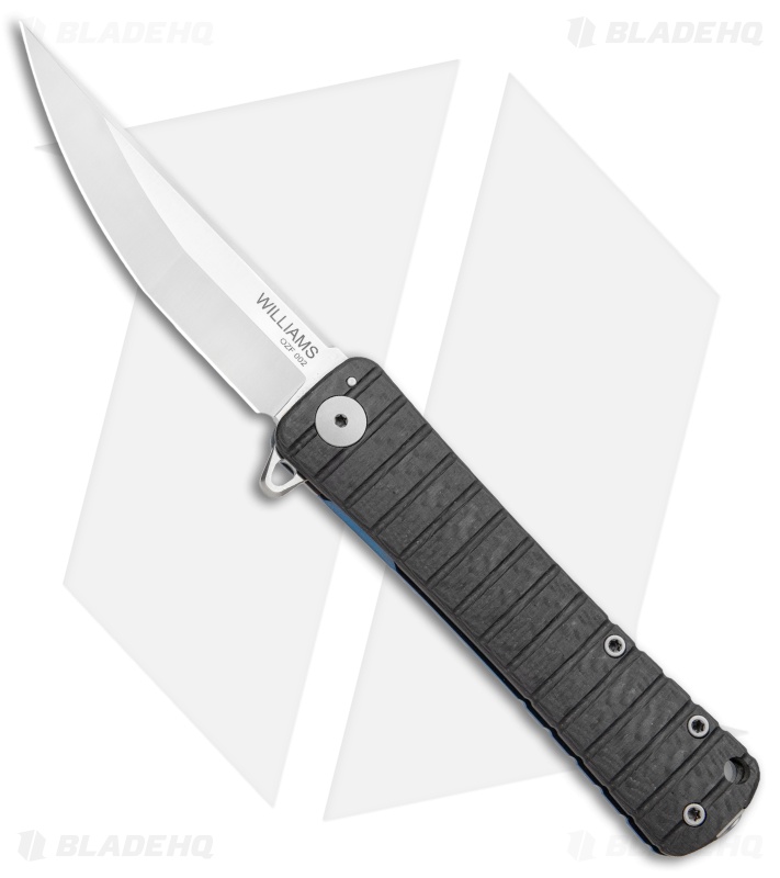 Williams Blade Design OZF Frame Lock Knife CF/Blue Ti (3.5" Satin) Exclusive
