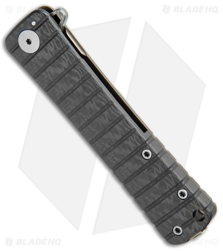 Williams Blade Design OZF Frame Lock Knife CF/Bronze Ti (3.5" Tanto Damasteel)