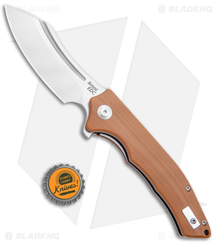 B'yond EDC Sunder Liner Lock Knife Brown G-10 (3" Stonewash) SA1903DG-BN