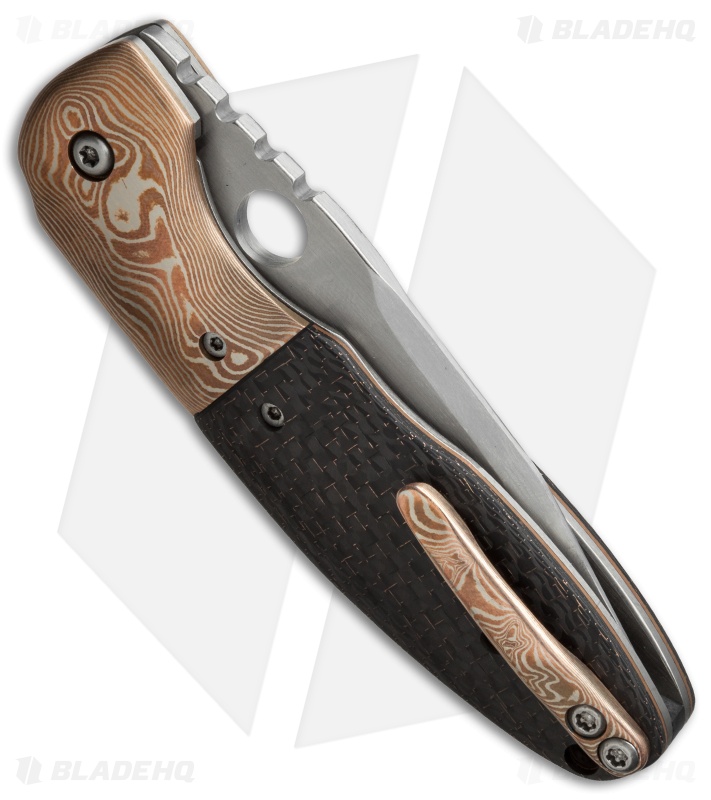 ZERO Knives Ram Maramba Custom Mezcal Knife Carbon Fiber Mokume (3.3" Satin) 