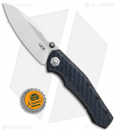 Zero Tolerance 0850 Sub-Frame Lock Knife Blue Carbon Fiber (3.75" Satin) ZT