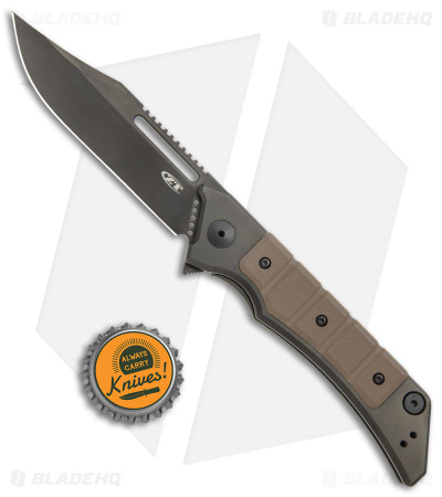Zero Tolerance Tim Galyean  Frame Lock Knife Brown G-10/Ti (3.5" Black) 0223 
