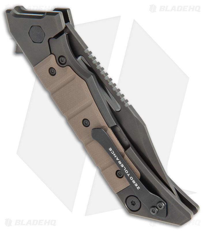 Zero Tolerance Tim Galyean  Frame Lock Knife Brown G-10/Ti (3.5" Black) 0223 